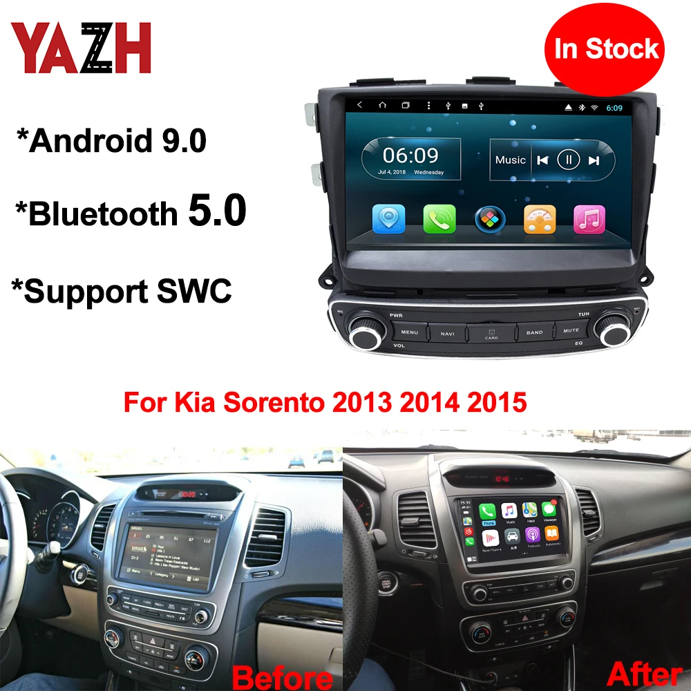YAZH Android 9 0 Pie автомобильный стереоплеер для Kia Sorento 2013 2014 2015 автомобильное радио с