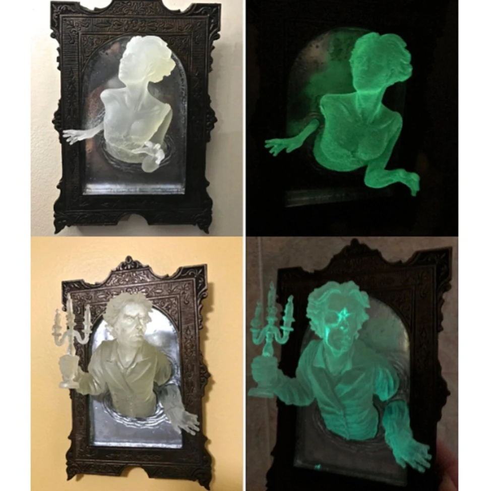 

Luminous Watch Her Come Out The Mirror Spooky Wall Sculpture Mount Ghost Emerging From A Mirror Decoration Creative Resin