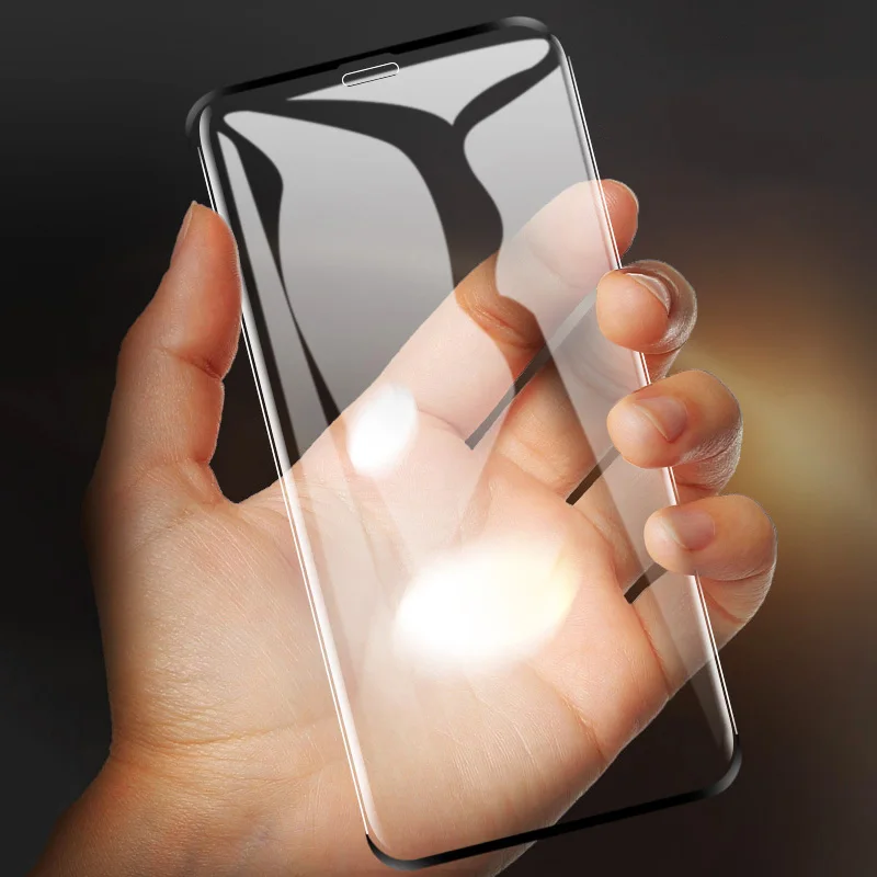 Защитное стекло закаленное 3D для iPhone 11 Pro Max X XS XR 7 8 6 6s Plus|Защитные стёкла и плёнки