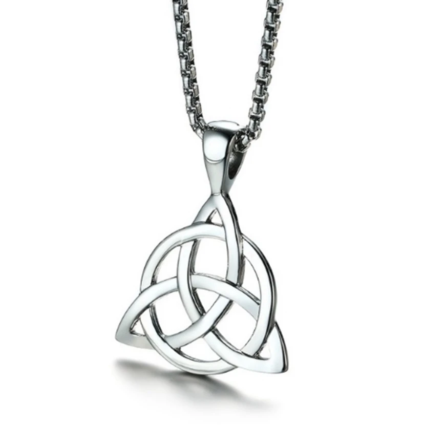 

Fashion Lucky Triquetra Fashion Men's Trinity Alloy Multicolor Pendant Necklace