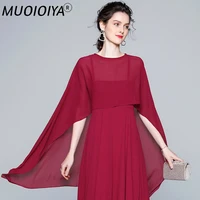 red black dress suits women two piece set chiffon elegant cape blazer long dresses female spring summer formal party vestidos