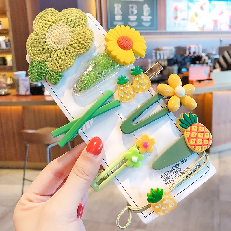 

1Set New Girls Cute Cartoon Flower Fruit Hairpins Sweet Headband Hair Barrettes Children Kids Hair Clip Fashion Hair Accessories
