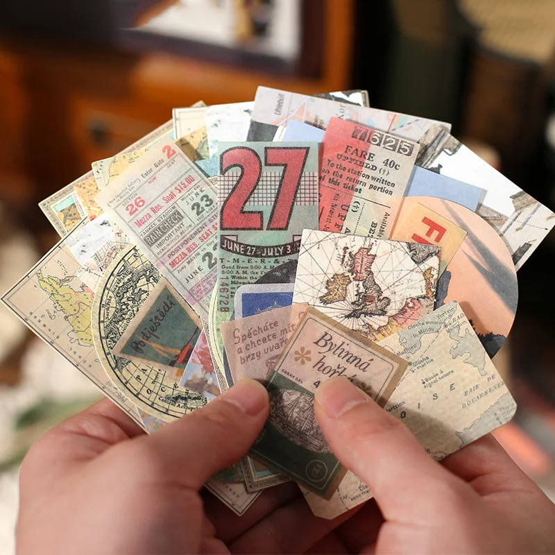 

30Pcs Exploring The Land Series Diy Art Retro Hand Account Diy Map Decoration Material Package Planner Scrapbooking