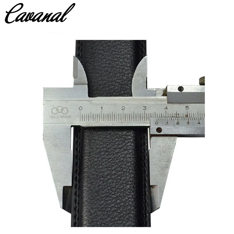 Мужской ремень из натуральной кожи Cavanal черный с металлической автоматической