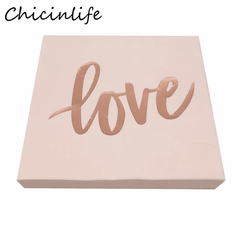 

Chicinlife 16 шт. любовь салфетки Свадебная вечеринка ужин Украшение стола день рождения Обручение ко Дню Святого Валентина Свадебный душ расход...