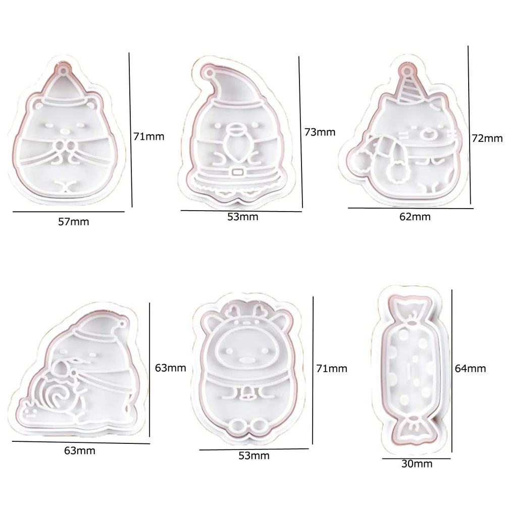 6 шт./компл. 3D DIY формочка для печенья форма из мультфильма Пластиковая выпечки