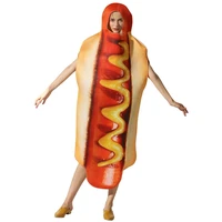 2019 halloween party adult props unisex hot dog jumpsuit costume imitation halloween party cosplay food outfits hot dog clothing