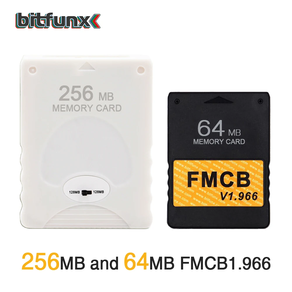 Карта памяти Bitfunx 256MB Save Game Data Stick модуль для Sony PlayStation 2 PS2 черный белый цвет пустая