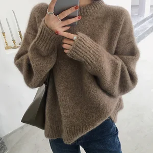 Autumn sweaters 2020 Winter O Neck Thick Knit Sweater Pullover Loose Lazy Sweater All-match Korean Women's Coat Sweater jumper