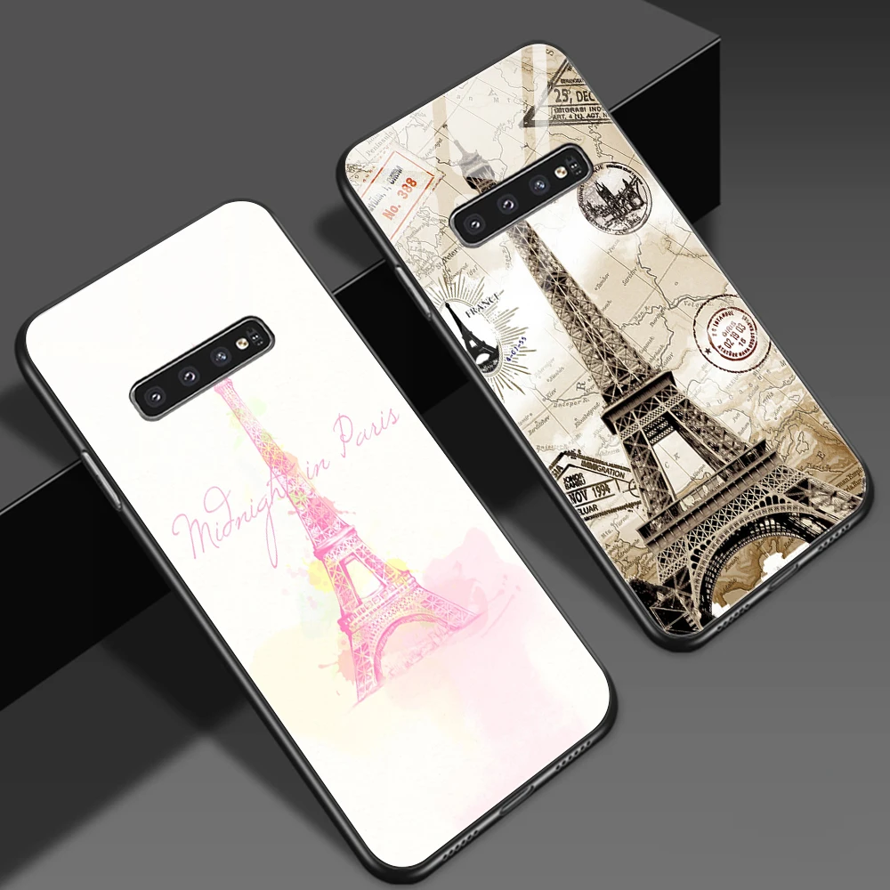 Чехол из закаленного стекла с изображением Эйфелевой башни для Samsung S10 S21 S9 S20 Plus FE