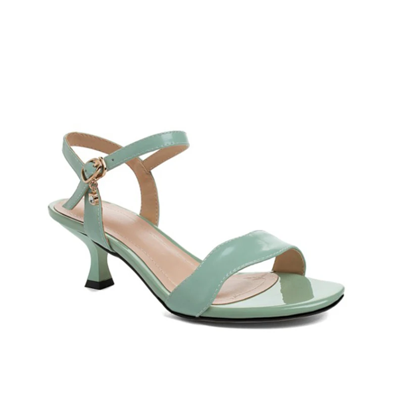 

2020 New Style Plus Size 41-43 High Heels Open Toe Ankle Strap Blue Black Summer Sandals Women Shoes