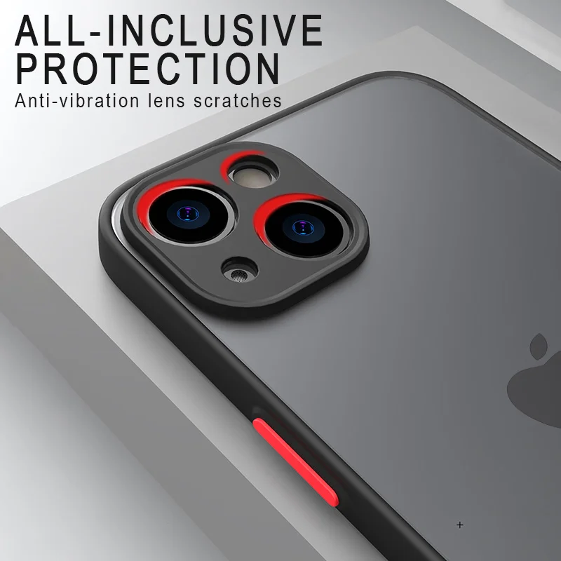 Luxury Silicone Shockproof Matte Phone Case For iPhone 13 12 11 14 Pro Max Mini X XS XR 7 8 Plus SE 2 3 Transparent Thin Cover
