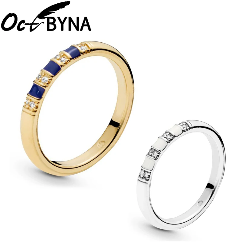 Octbyna Новое поступление экзотические Стразы и полосатые кольца для женщин