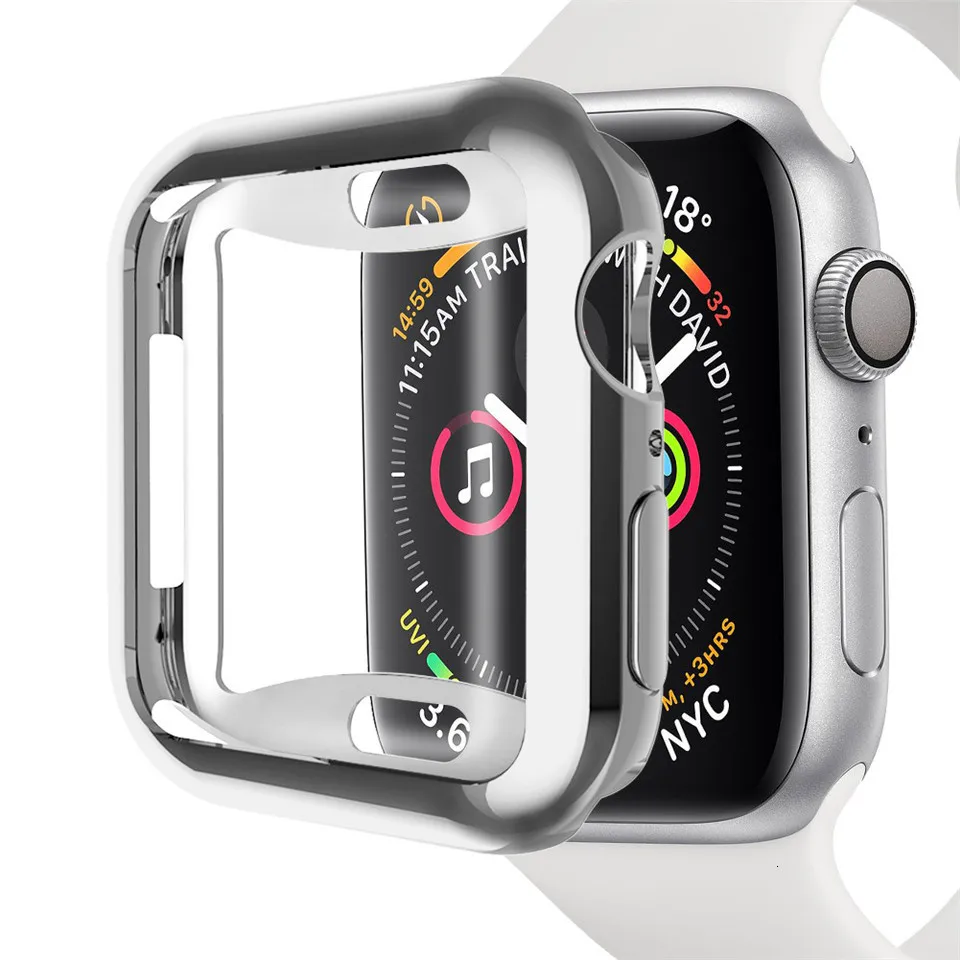 360 Защитный Тонкий чехол для часов, полный Чехол для Apple Watch 4, мягкий прозрачный ТПУ защитный чехол для iWatch 4 44 мм 40 мм