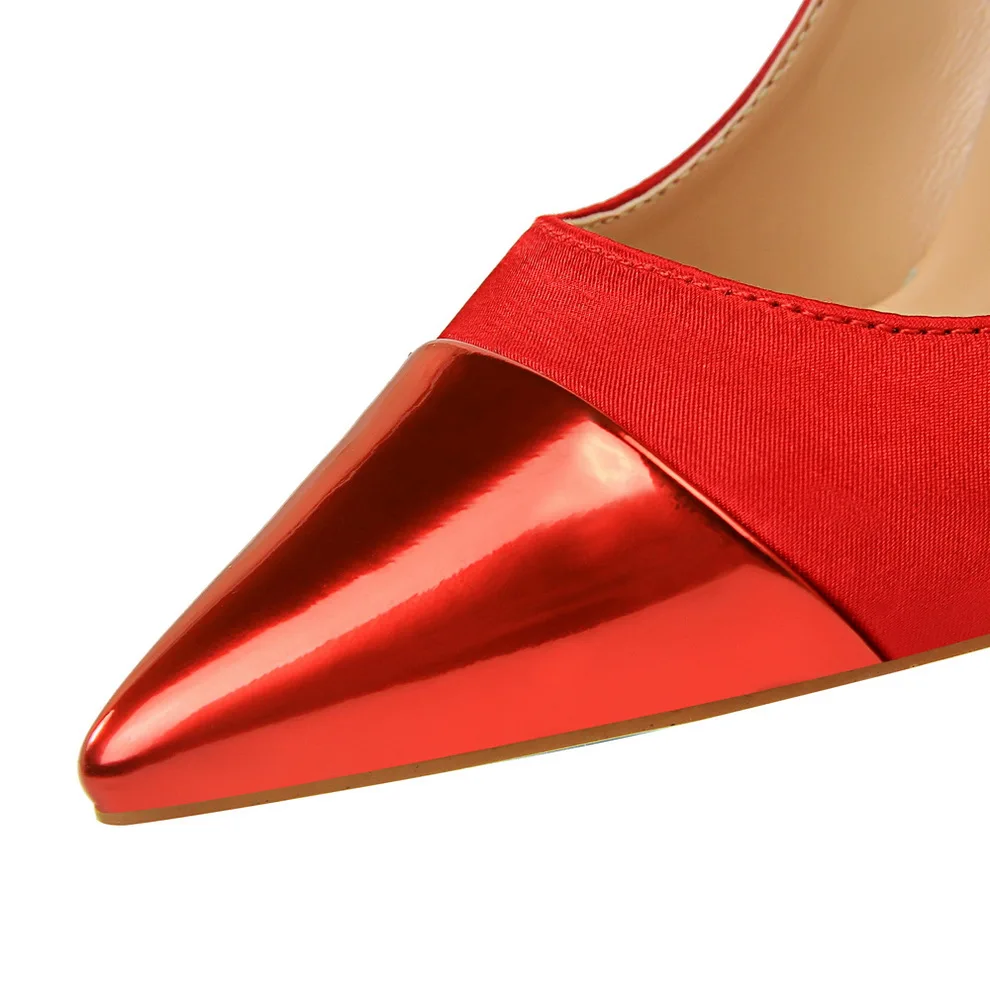 Туфли женские атласные на шпильке 10 см Роскошные туфли-лодочки высокий