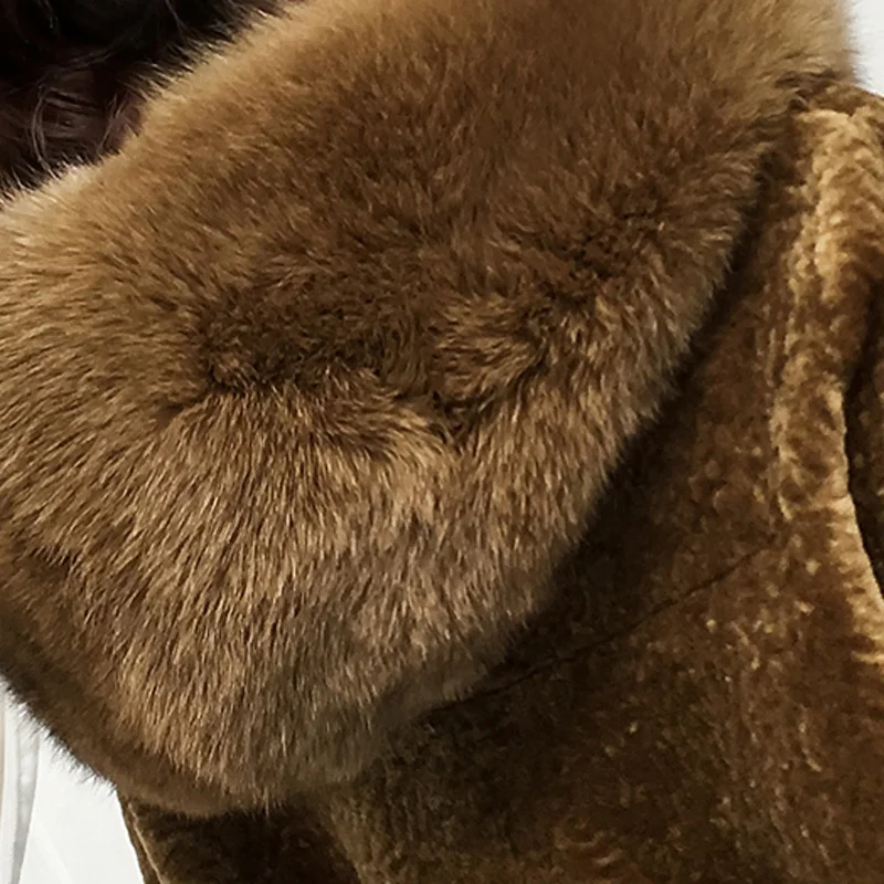 Женское шерстяное пальто средней длины дизайнерское Свободное из натуральной