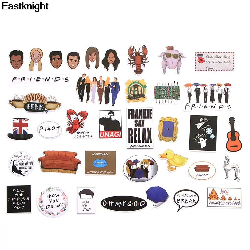 36 шт. креативные Значки для ТВ-шоу с друзьями декоративные наклейки DIY мультяшный