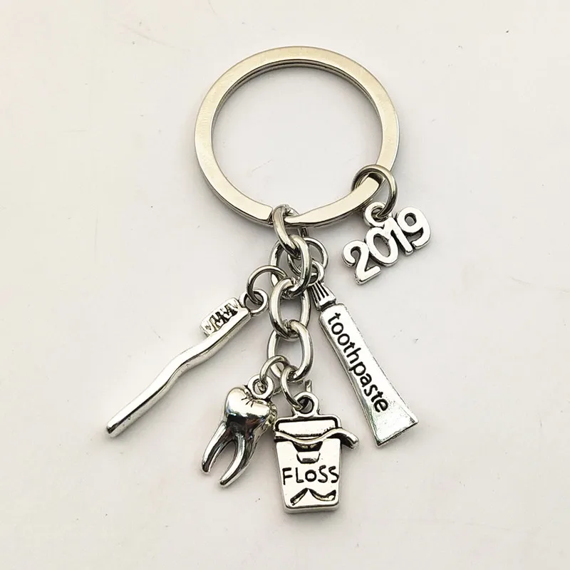 1 шт. зубная нить паста ключ держатель стоматологический гигиенист брелки