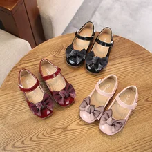 2021 Kid Pink Sandals for Girls Princess Shoes Fashion Solid Color Children Bow Little Girls Leather