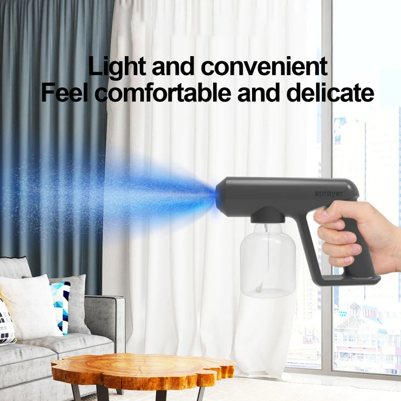 

250ML Wireless Nano Blue Light Steam Spray Disinfection Sprayer Gun USB Charging Sanitizer Sprayer Steam Spray Gun Humidifier