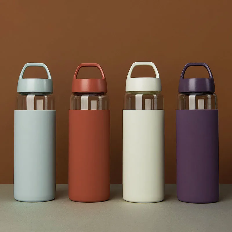 Стеклянная прозрачная стеклянная чашка Mufor 480 мл бутылка для горячей воды