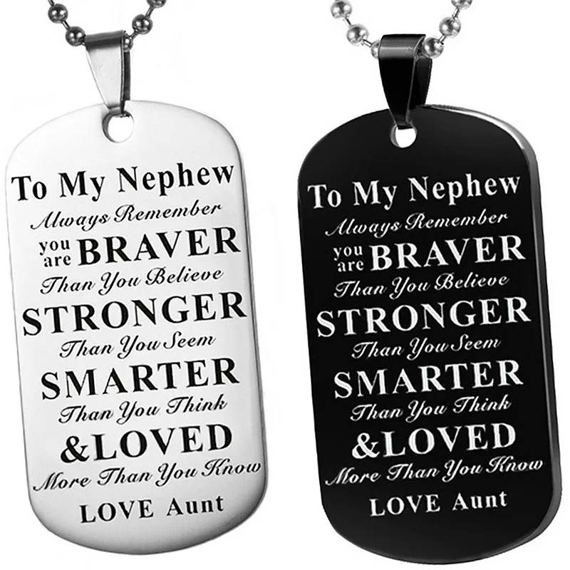Нержавеющая сталь племяннику военные Цепочки и ожерелья металлический кулон с