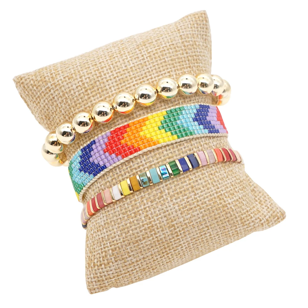 

YASTYT Bohemian Miyuki Beads Bracelet Rainbow Bead Bracelets For Women Jewelry Gold Beaded Pulsera Colorful Jewellery