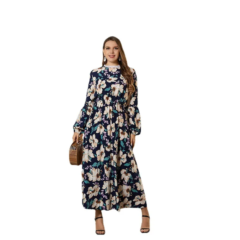 

Plus Size Bohe Women's Dress Nice-forever Vintage Elegant Floral Print Party Dress 2021 New Business Party Women Vestidos