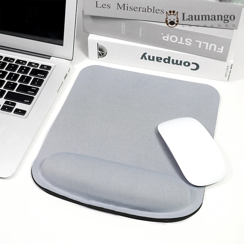 Gray Mause Pad With Wrist Rest Support Office Gaming Desktop Computer Table Mouse Mats Not Slip Eva Custom Mousepad Bracers Mat |