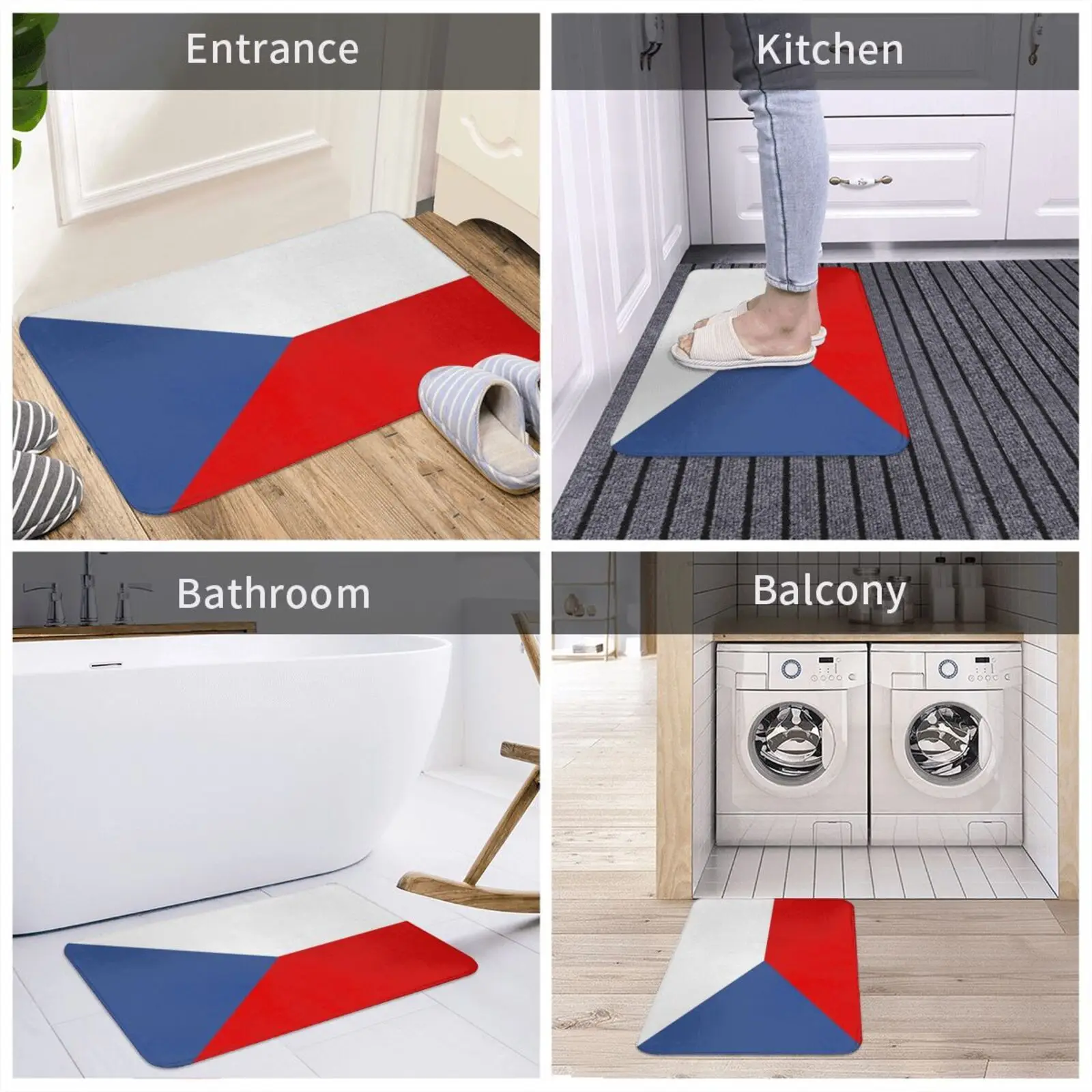 Коврик с флагом Чехии мягкий нескользящий коврик символикой страны - купить по