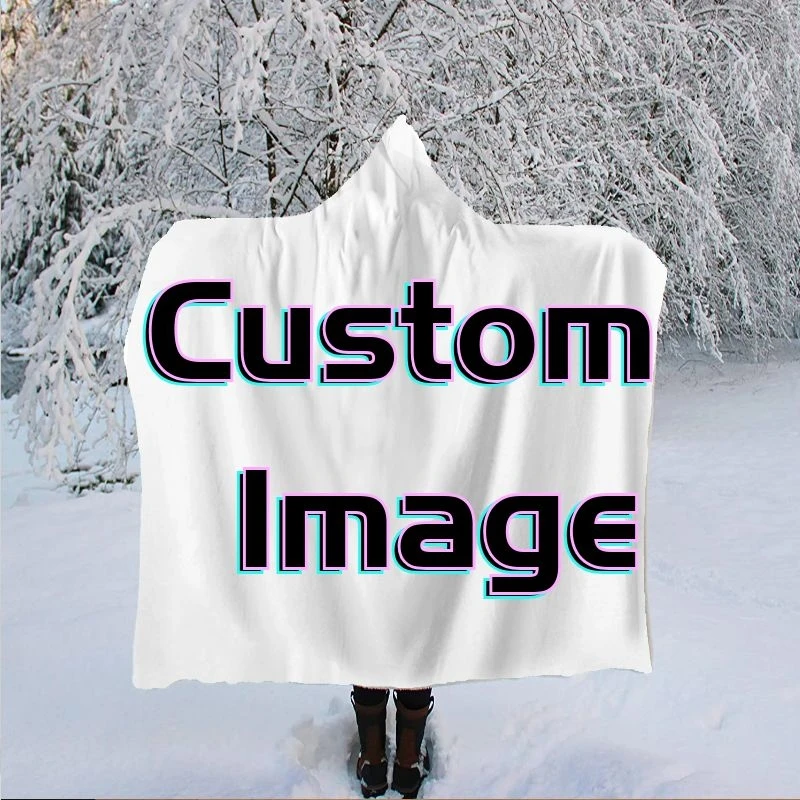 Детское Флисовое одеяло с капюшоном и 3D-принтом | Дом сад