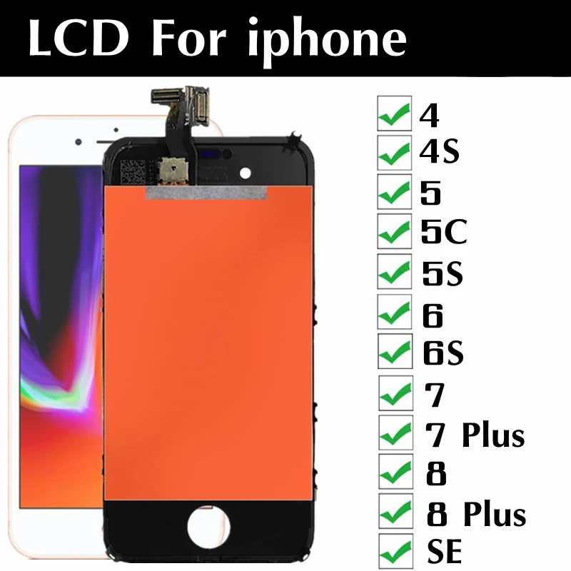 Для Iphone 5 5c 5s SE 4s 6 7 8 плюс ЖК-дисплей с сенсорным экраном в сборе Сменные аксессуары