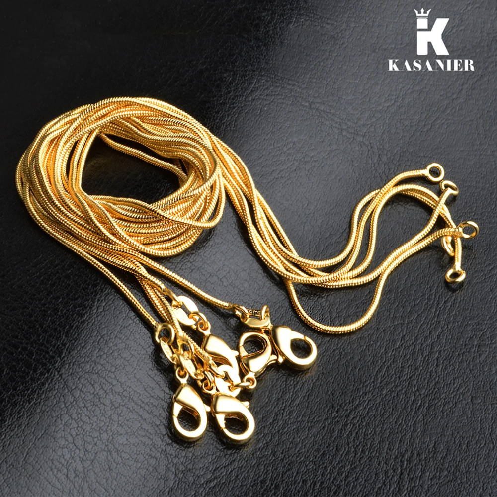 Оптовая продажа 20 шт. 2 мм золотистая цепочка-змея ожерелье 16-30 дюймов модная