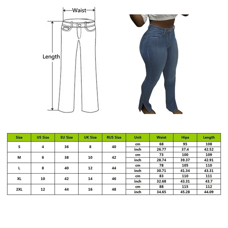 

Ripped Jeans For Women High Waist Jeans Vintage Split Hem Pant Bell Bottom Jean Denim Pants Skinny Pencil Pants Trousers