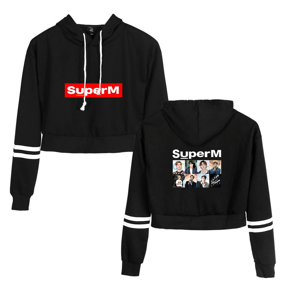 Новые корейские модные K-POP SuperM BAEKHYUN KAI Mark LUCAS десять Taeyong укороченные балахон м поп
