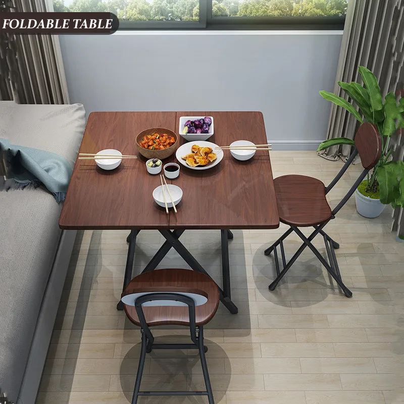 

Folding Portable Table Simple Square Home Dining Coffee Table Outdoor Garden Save Space Foldable Laptop Computer Desk 100X60X74