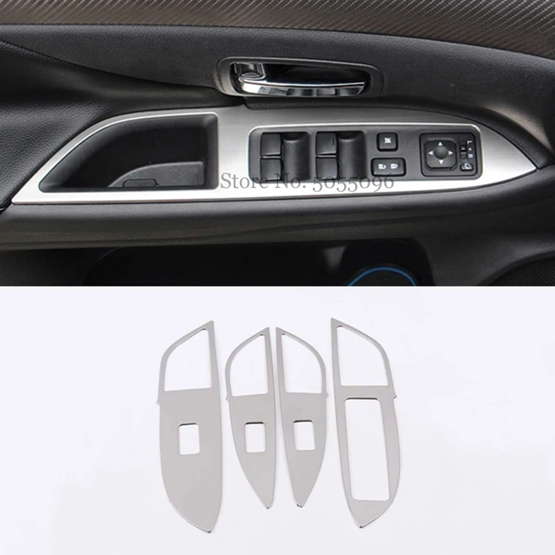 

For Mitsubishi Outlander 2014-2016 Stainless Car Door Window glass Lift Control Switch Panel Decoration Cover Trim Accessories