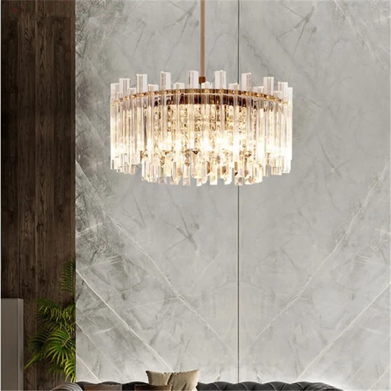 Современная роскошная хромированная хрустальная люстра для гостиной