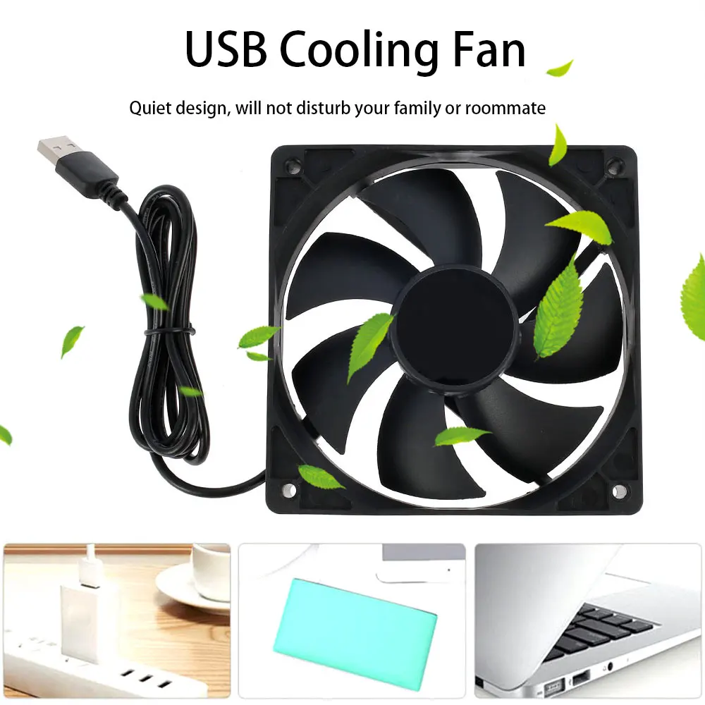 

1PCS USB Connector PC Fan Cooler Heatsink Exhaust CPU Cooling Fan Replacement DC 5V with 45cm Cable