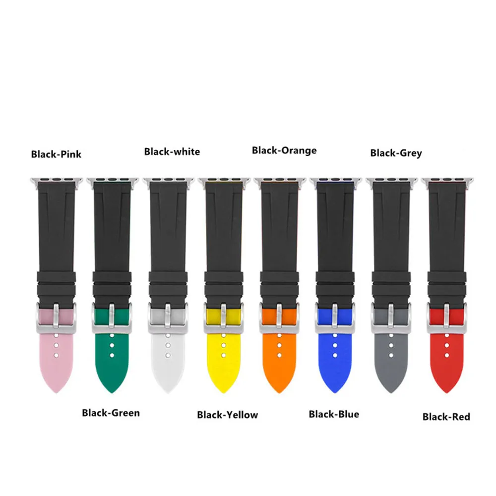 Silicone Two-Color Watch  Band Suitable For iwatch 2/3/4/5/6 Generation Sports Strap SE Strap