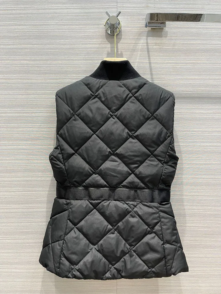 

Роскошный брендовый однотонный жилет, пальто для женщин, 90% белый гусиный пух, жилет, высококачественный жилет на молнии с воротником-стойко...