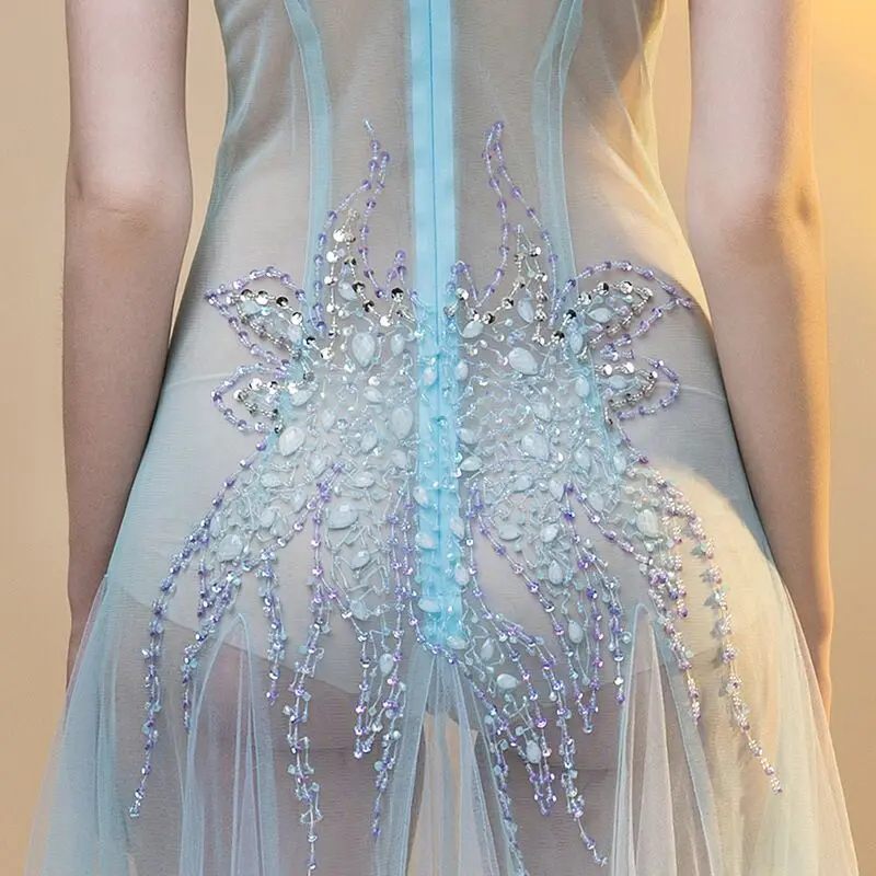 

2021 FENTEFEN Plus Size Evening Party Dresses Mermaid Sequins robe de soiree vestidos de fiesta de noche Sexy Dress BX-0084