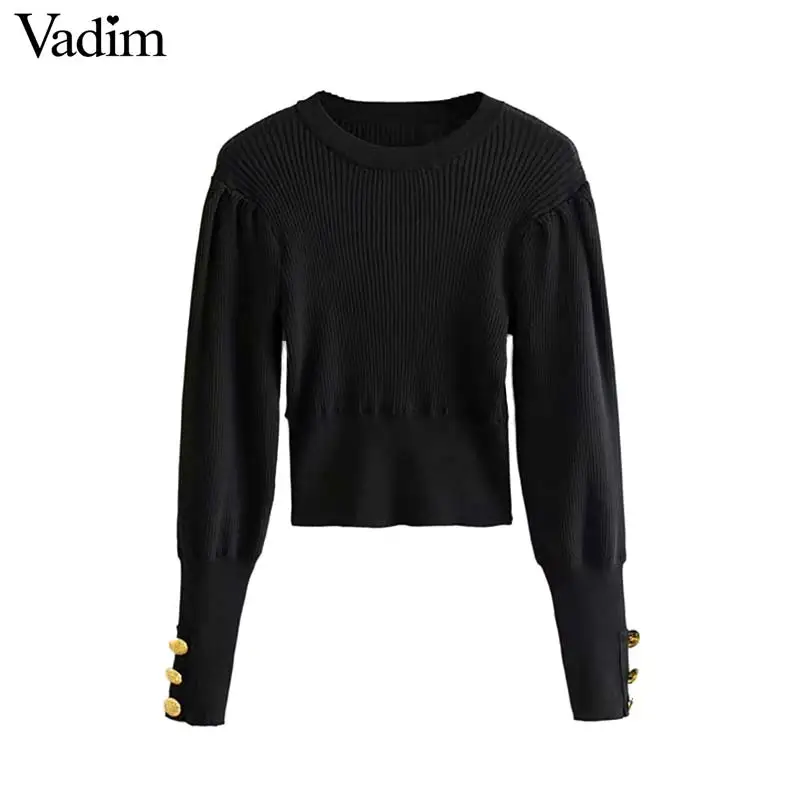 Женское элегантное платье vadim вязаный кроп Топ длинный рукав тонкие свитера