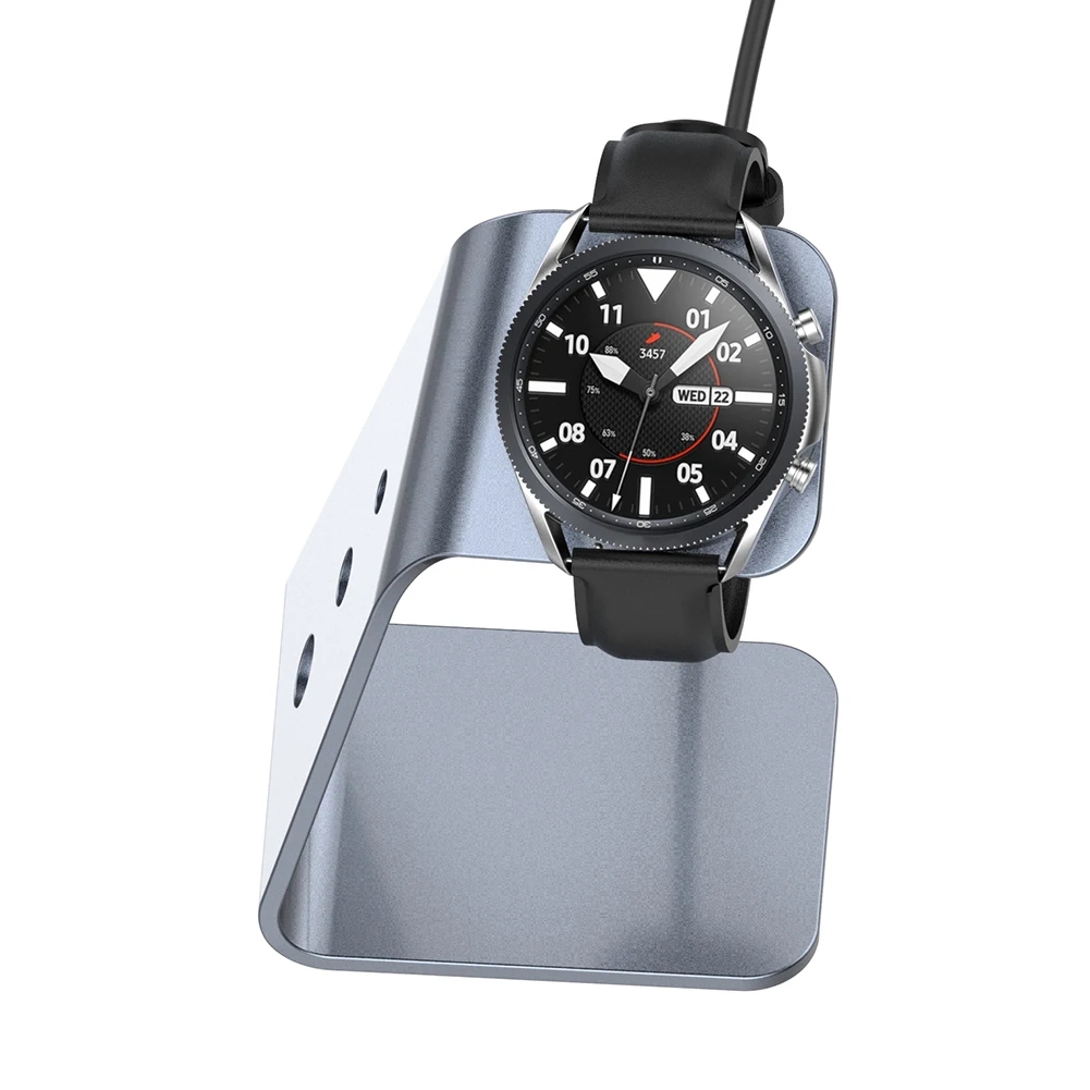 

Aluminum Alloy Desktop Holder Smart Bracelet Replacement Charging Cable Charger Stand for Samsung Galaxy Watch 3 Active 2