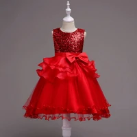 Childrens Ball dress Sequin bowknot princess dress for kids Beautiful costume dress hot selling