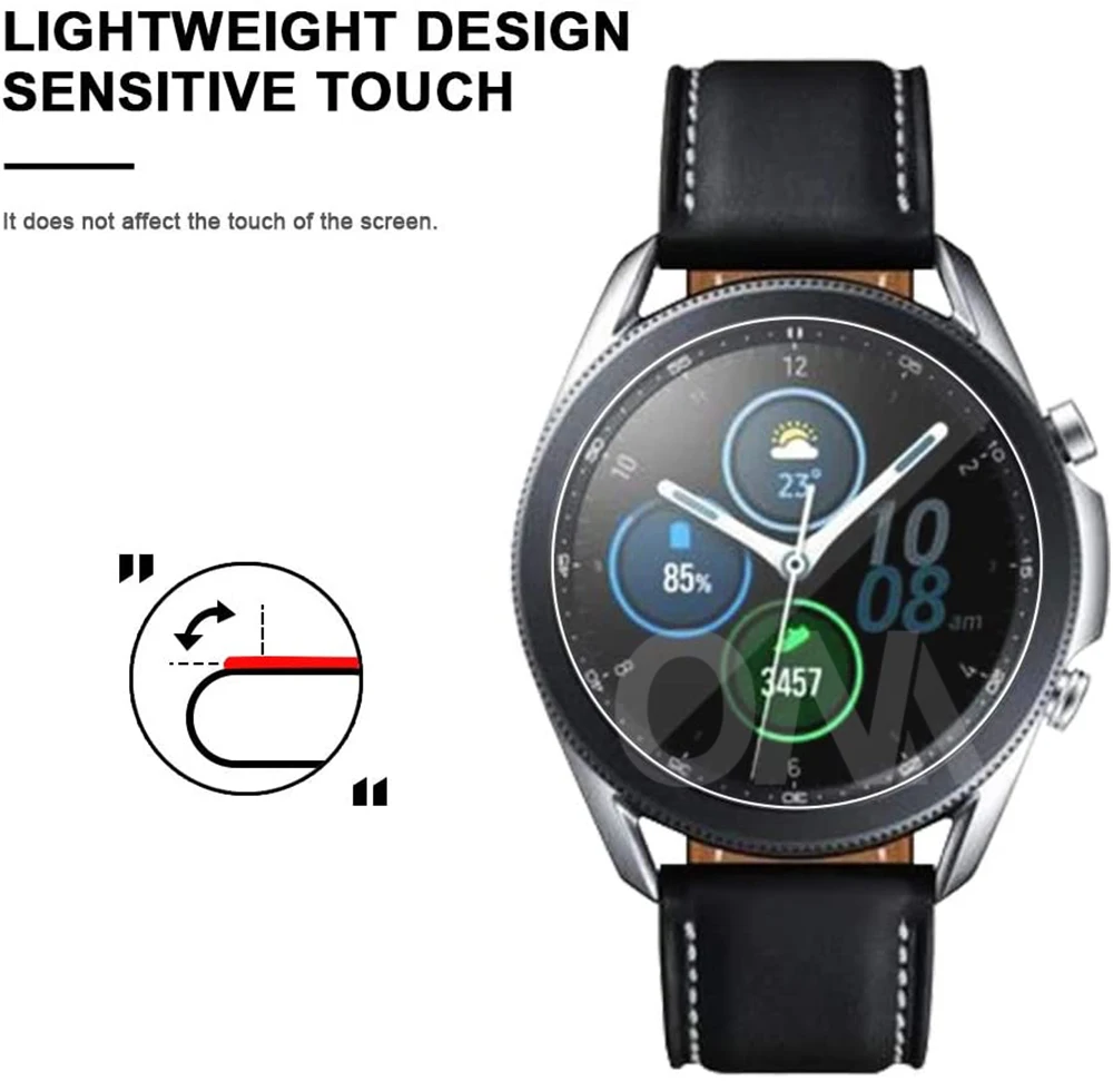5Pcs 9H Premium Tempered Glass For Samsung Galaxy Watch 3 41MM & 45MM Smartwatch Screen Protector Film Accessories
