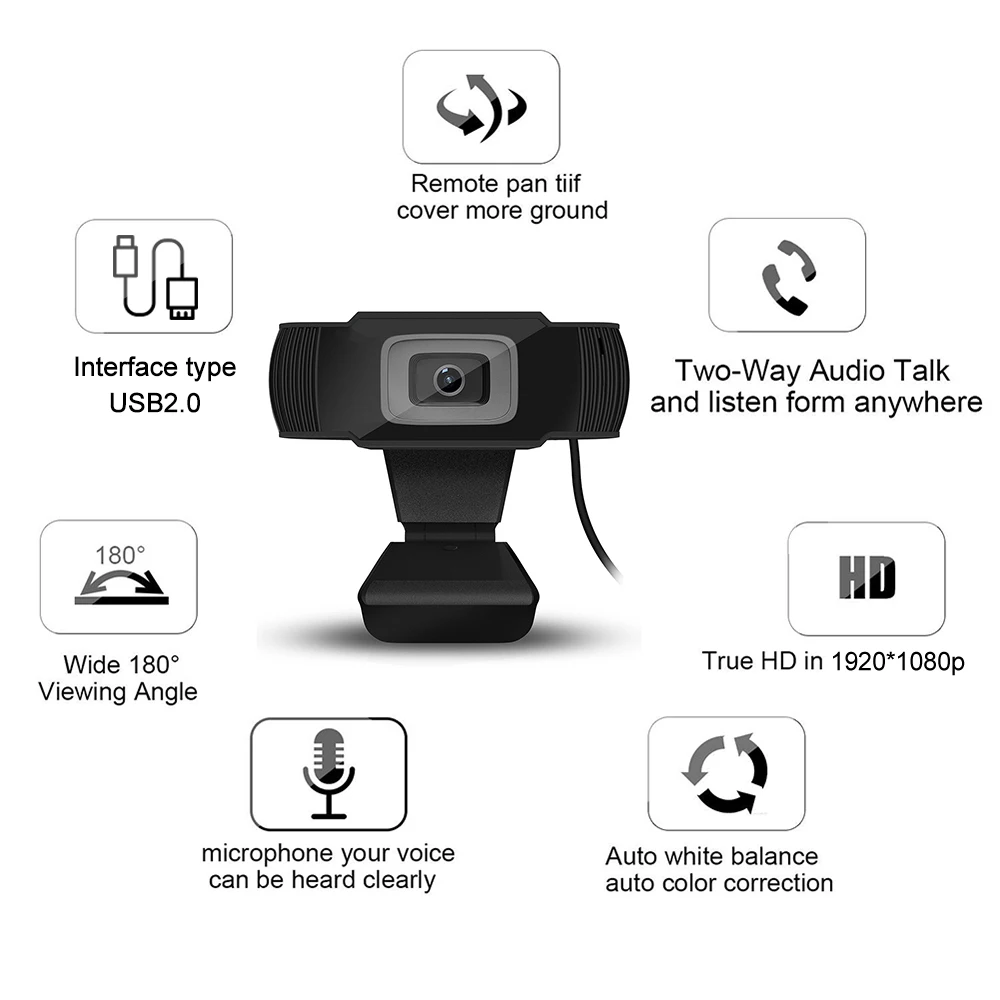 HD 1080P Веб камера USB PC со встроенным Micphone для ноутбука компьютера видео в режиме