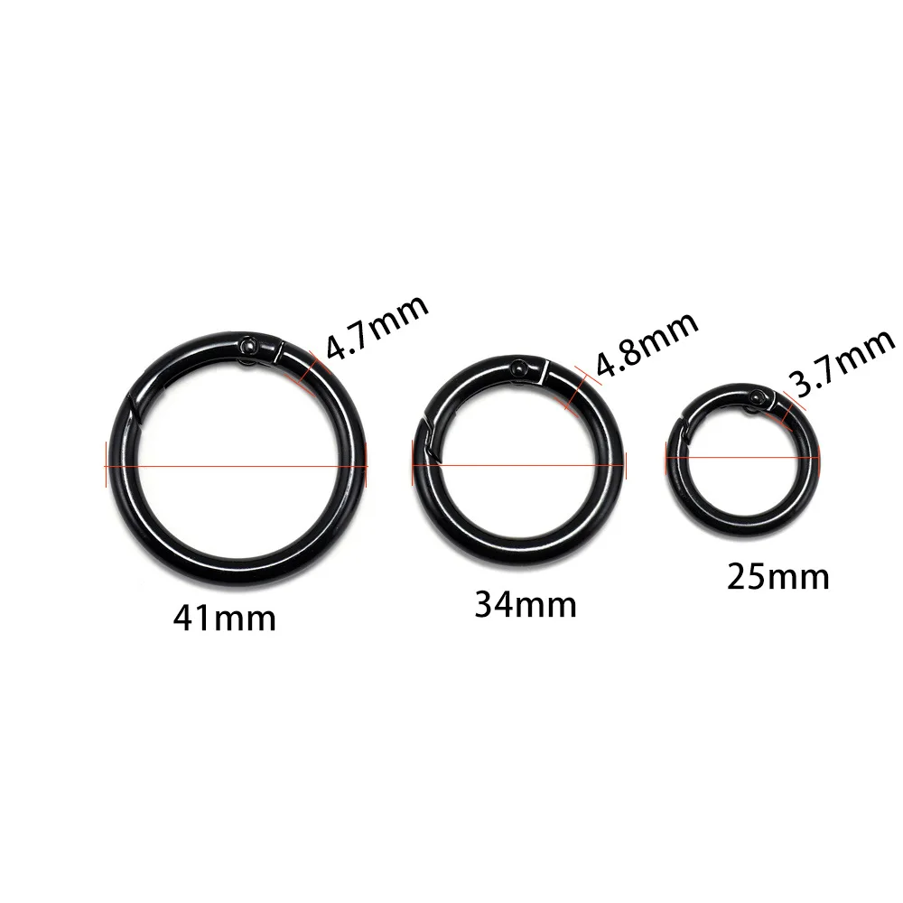 5 шт./лот металлическое пружинное кольцо открывающийся круглый карабин зажимы