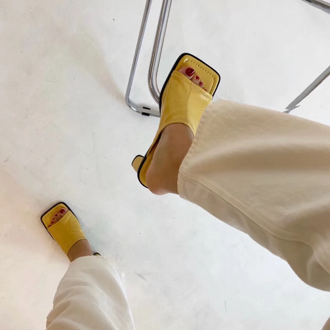 

Low Shoes Peep Toe Lady Slippers Heels Slides Girl High Fabric Rome PU Rubber Scandals Hoof Shoes Woman 2021 Low Slippers Heels