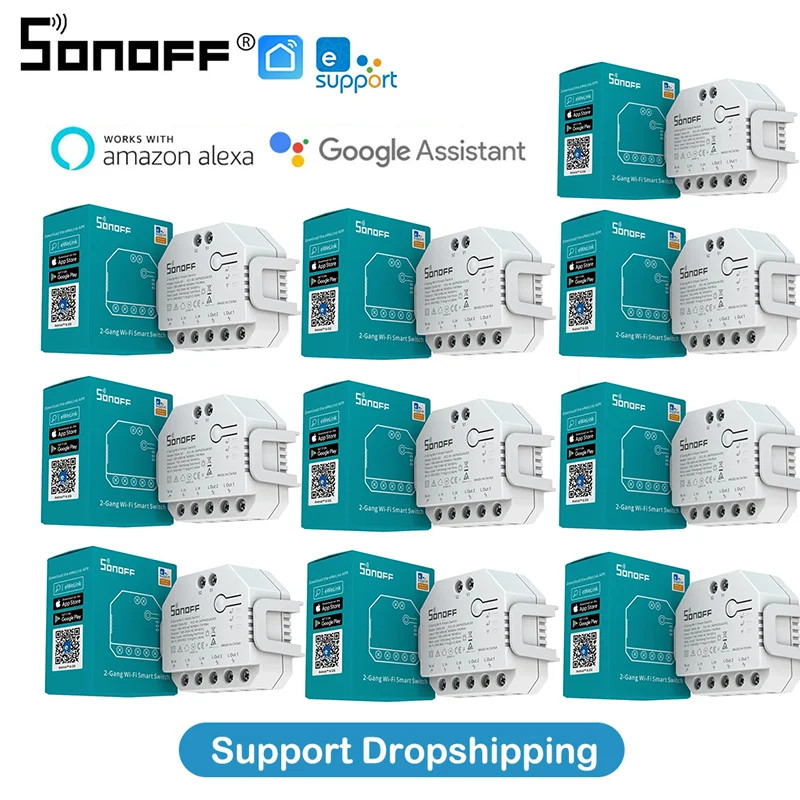 

Sonoff DualR3 Dual Relay Two Way Power Metering Smart Wireless Wifi Switch eWelink APP Remote Control Support Alexa Google Home